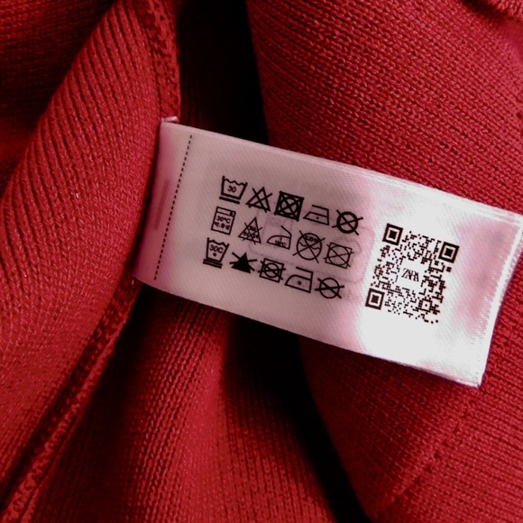 ZARA Floral Button Knit Jacket Blazer Solid Red Knitwear Pockets Knitwear Large - Picture 14 of 16